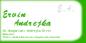 ervin andrejka business card